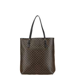 セリーヌ マカダム ハンドバッグ ブラック PVC レザー レディース CELINE 【中古】