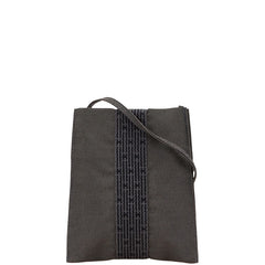 エルメス エールライン ショルダーバッグ ポシェット グレー キャンバス レディース HERMES 【中古】