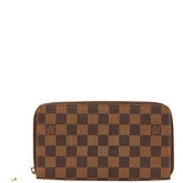 ルイ ヴィトン ダミエ ジッピー オーガナイザー 長財布 N60003 ブラウン PVC レザー レディース LOUIS VUITTON 中古