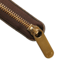 ルイ ヴィトン ダミエ ジッピー オーガナイザー 長財布 N60003 ブラウン PVC レザー レディース LOUIS VUITTON 中古