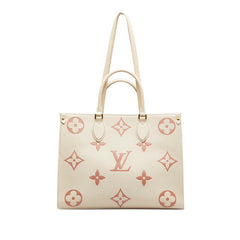 ルイ ヴィトン モノグラム アンプラント オンザゴーMM ショルダーバッグ トートバッグ 2WAY M21575 クレーム ローズトリアノ アイボリー ピンク カーフレザー レディース LOUIS VUITTON 【中古】