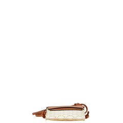 セリーヌ トリオンフ 斜め掛け ショルダーバッグ フォンケース ホワイト ブラウン PVC レザー レディース CELINE 中古