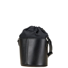 マルタンマルジェラ メゾンマルジェラ11 5AC マイクロ バケットバッグ ショルダーバッグ S56WG0164 ブラック レザー ナイロン レディース MARTIN MARGIELA 【中古】