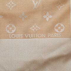 ルイ ヴィトン モノグラム エシャルプ カプリ スカーフ M71051 ゴールド ブラウン シルク レディース LOUIS VUITTON 【中古】