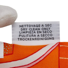 エルメス ツイリー リボン付き スカーフ ネクタイ オレンジ マルチカラー シルク レディース HERMES 【中古】