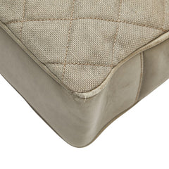 シャネル マトラッセ ココマーク チェーン トートバッグ グレー ライトグリーン キャンバス レザー レディース CHANEL 【中古】