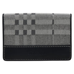 バーバリー チェック パスケース カードケース ブラック グレー キャンバス レザー メンズ BURBERRY 【中古】