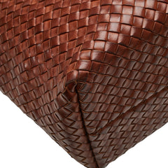 ボッテガヴェネタ イントレチャート カバ トートバッグ ブラウン レザー メンズ BOTTEGAVENETA 【中古】