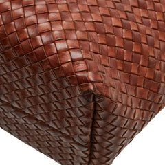 ボッテガヴェネタ イントレチャート カバ トートバッグ ブラウン レザー メンズ BOTTEGAVENETA 【中古】