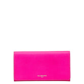 バレンシアガ ロゴ エッセンシャル 長財布 490624 ピンク レザー レディース BALENCIAGA 中古