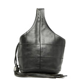 シャネル チョコバー タッセル ハンドバッグ ブラック レザー レディース CHANEL 【中古】