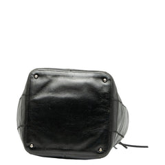 シャネル チョコバー タッセル ハンドバッグ ブラック レザー レディース CHANEL 【中古】