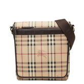 バーバリー ノバチェック シャドーホース ショルダーバッグ ベージュ ブラウン PVC レザー レディース BURBERRY 【中古】