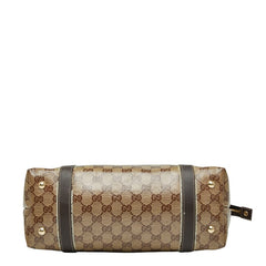 グッチ GGクリスタル アビー トートバッグ 141470 ベージュ ブラウン PVC レザー レディース GUCCI 【中古】