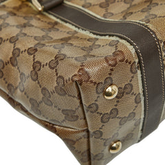 グッチ GGクリスタル アビー トートバッグ 141470 ベージュ ブラウン PVC レザー レディース GUCCI 【中古】