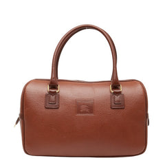 バーバリー ノバチェック シャドーホース ボストンバッグ ブラウン レザー レディース BURBERRY 【中古】