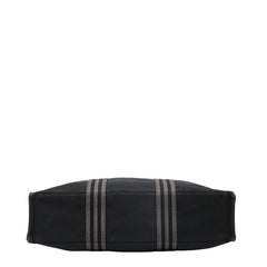 エルメス フールトゥ トートMM トートバッグ ブラック キャンバス レディース HERMES 【中古】