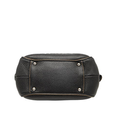 シャネル ロゴ フリンジ ミニボストンバッグ ハンドバッグ ブラック キャビアスキン レディース CHANEL 【中古】