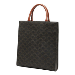 セリーヌ トリオンフ バーティカル カバ スモール トートバッグ ショルダーバッグ 2WAY ブラウン PVC レザー レディース CELINE 【中古】