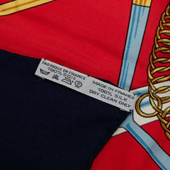 エルメス カレ90 Eperon dOr 黄金の拍車 スカーフ ネイビー マルチカラー シルク レディース HERMES 中古