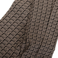 シャネル ブロックチェック ココマーク ストッキング タイツ グレー コットン レディース CHANEL 【中古】