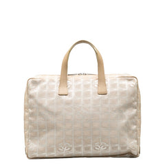 シャネル ニュートラベルライン ハンドバッグ ビジネスバッグ ブリーフケース ベージュ キャンバス レザー レディース CHANEL 【中古】