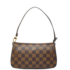 ルイ ヴィトン ダミエ ナヴォナ アクセサリーポーチ ハンドバッグ N51983 ブラウン PVC レザー レディース LOUIS VUITTON 【中古】