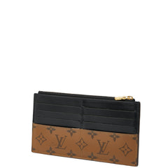 ルイ ヴィトン モノグラム リバース スリムパース 長財布 M80390 ブラウン ブラック PVC レザー レディース LOUIS VUITTON 中古