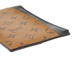 ルイ ヴィトン モノグラム リバース スリムパース 長財布 M80390 ブラウン ブラック PVC レザー レディース LOUIS VUITTON 中古