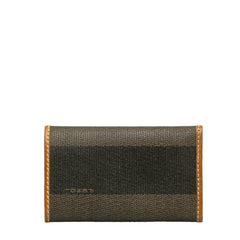 フェンディ ペカン 6連 キーケース キーホルダー 10163 ブラック ブラウン PVC レザー レディース FENDI 中古
