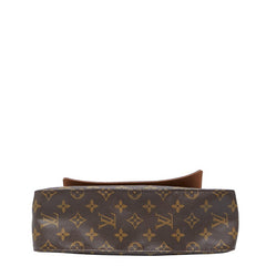 ルイ ヴィトン モノグラム ミニルーピング ショルダーバッグ ハンドバッグ M51147 ブラウン PVC レザー レディース LOUIS VUITTON 中古