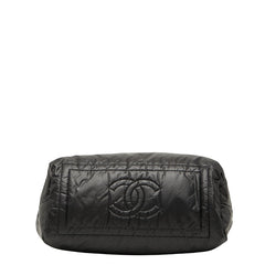 シャネル ココマーク コココクーン ハンドバッグ トートバッグ ブラック ナイロン レザー レディース CHANEL 【中古】