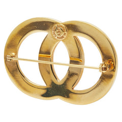 セリーヌ サークルロゴ ラインストーン ブローチ ゴールド メッキ レディース CELINE 【中古】