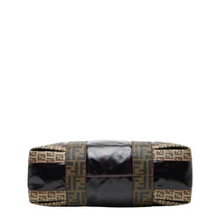 フェンディ ズッカ トートバッグ ハンドバッグ 8BL096 ブラウン エナメル PVC レディース FENDI 【中古】