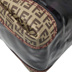 フェンディ ズッカ トートバッグ ハンドバッグ 8BL096 ブラウン エナメル PVC レディース FENDI 【中古】