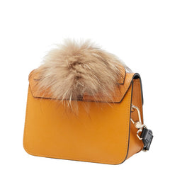 フルラ メトロポリス ジャングル ライオン 斜め掛け ショルダーバッグ オレンジ マルチカラー レザー ファー レディース Furla 【中古】