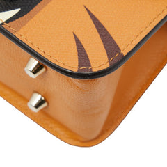 フルラ メトロポリス ジャングル ライオン 斜め掛け ショルダーバッグ オレンジ マルチカラー レザー ファー レディース Furla 【中古】