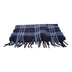 バーバリー ノバチェック マフラー ネイビー レッド ウール レディース BURBERRY 【中古】