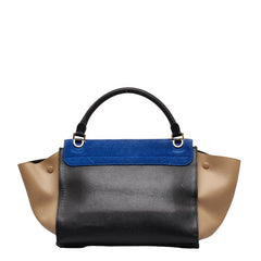 セリーヌ トラぺーズ ハンドバッグ ショルダーバッグ 2WAY ブルー ブラック ベージュ レザー スウェード レディース CELINE 【中古】