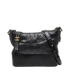 シャネル ガブリエル ドゥ シャネル チェーン ショルダーバッグ ブラック レザー レディース CHANEL 【中古】