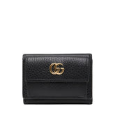 グッチ GGマーモント 三つ折り財布 523277 ブラック レザー レディース GUCCI 中古