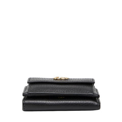 グッチ GGマーモント 三つ折り財布 523277 ブラック レザー レディース GUCCI 【中古】