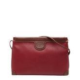 グッチ 斜め掛け ショルダーバッグ 87 007 5553 レッド ブラウン レザー レディース GUCCI 【中古】