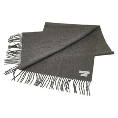 ヴェルサーチェ ロゴ刺繍 マフラー グレー カシミヤ レディース VERSACE 【中古】