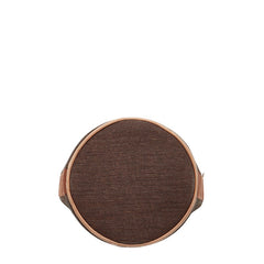 エルメス サクソーMM ハンドバッグ ブラウン キャンバス レザー レディース HERMES 【中古】