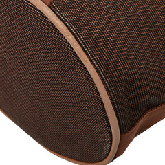 エルメス サクソーMM ハンドバッグ ブラウン キャンバス レザー レディース HERMES 【中古】