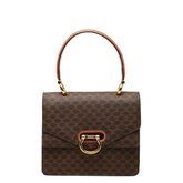 セリーヌ マカダム ハンドバッグ ブラウン PVC レザー レディース CELINE 【中古】