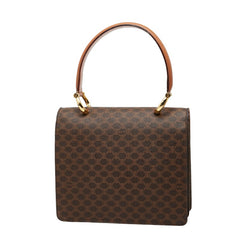 セリーヌ マカダム ハンドバッグ ブラウン PVC レザー レディース CELINE 【中古】