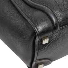 セリーヌ ラゲージ マイクロショッパー ハンドバッグ ブラック レザー レディース CELINE 【中古】