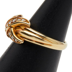 ティファニー シグネチャー クロス ダイヤモンド リング 指輪 K18YG イエローゴールド レディース TIFFANY&Co. 【中古】